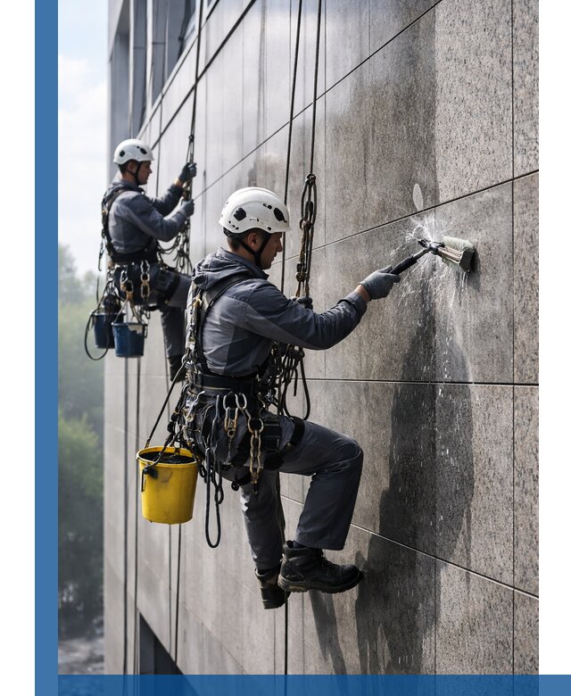 Профессиональная мойка фасада из керамогранита в Нижнем Тагиле