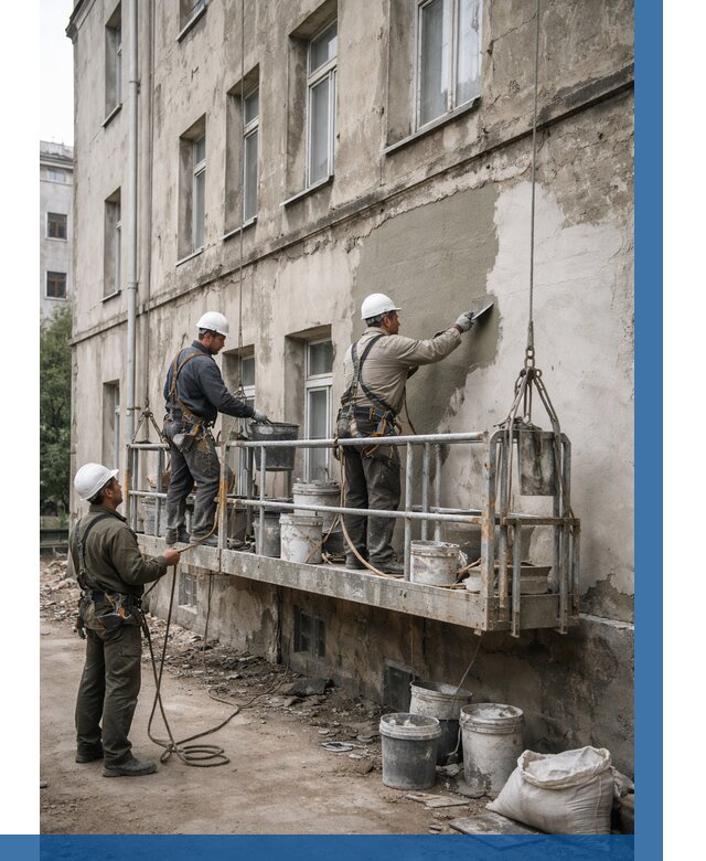 Капитальный ремонт фасада в Нижнем Тагиле от 4372 р. | ВЫСОТНИК-Нжн