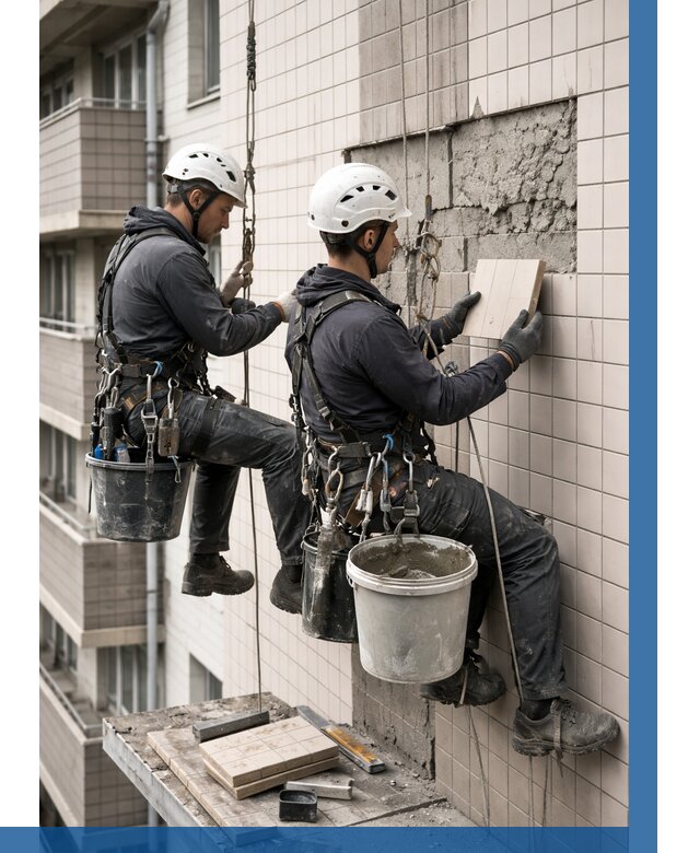 Ремонт облицовки фасада плиткой в Нижнем Тагиле от 1874 р. | ВЫСОТНИК-Нжн