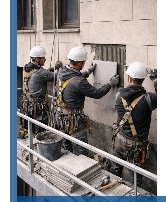 Ремонт облицовки фасада плиткой в Нижнем Тагиле с гарантией