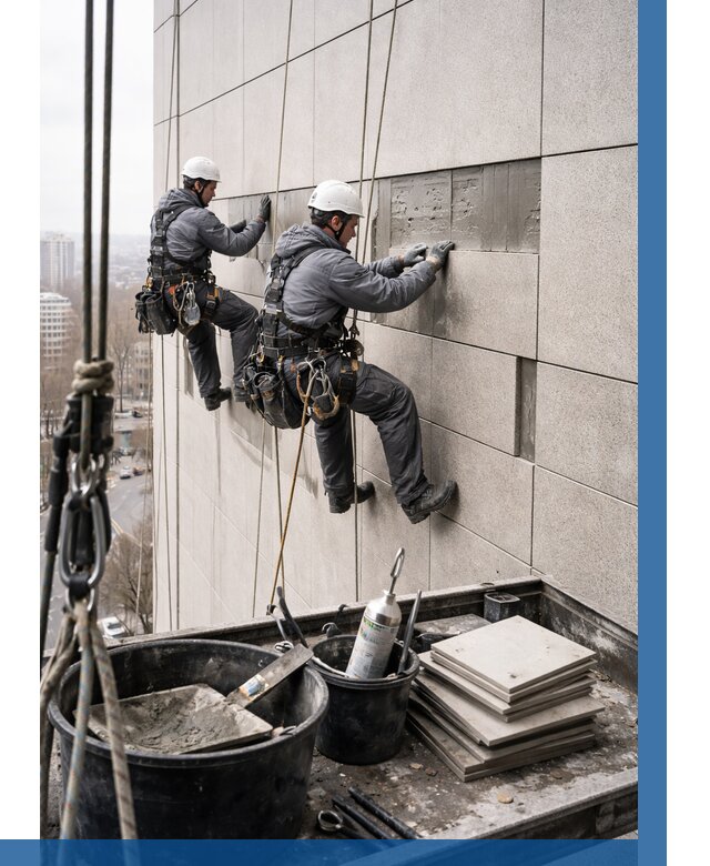 Ремонт фасада из керамогранита в Нижнем Тагиле от 2602 р. | ВЫСОТНИК-Нжн