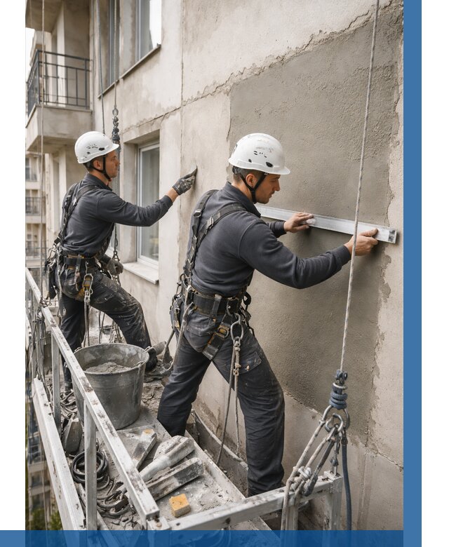 Штукатурка фасада на высоте в Нижнем Тагиле от 937 р. | ВЫСОТНИК-Нжн