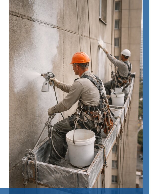 Грунтовка фасада на высоте в Нижнем Тагиле от 125 р. | ВЫСОТНИК-Нжн