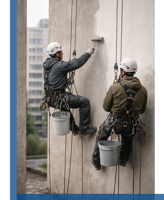 Покраска фасадов высотными альпинистами в Нижнем Тагиле с гарантией