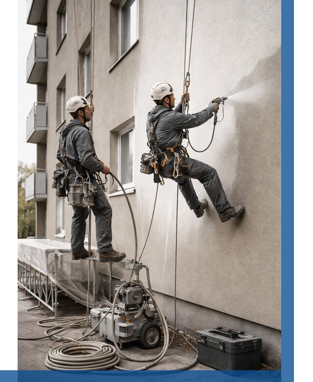 Безвоздушная покраска фасада в Нижнем Тагиле от 229 р/м² | ВЫСОТНИК-Нжн