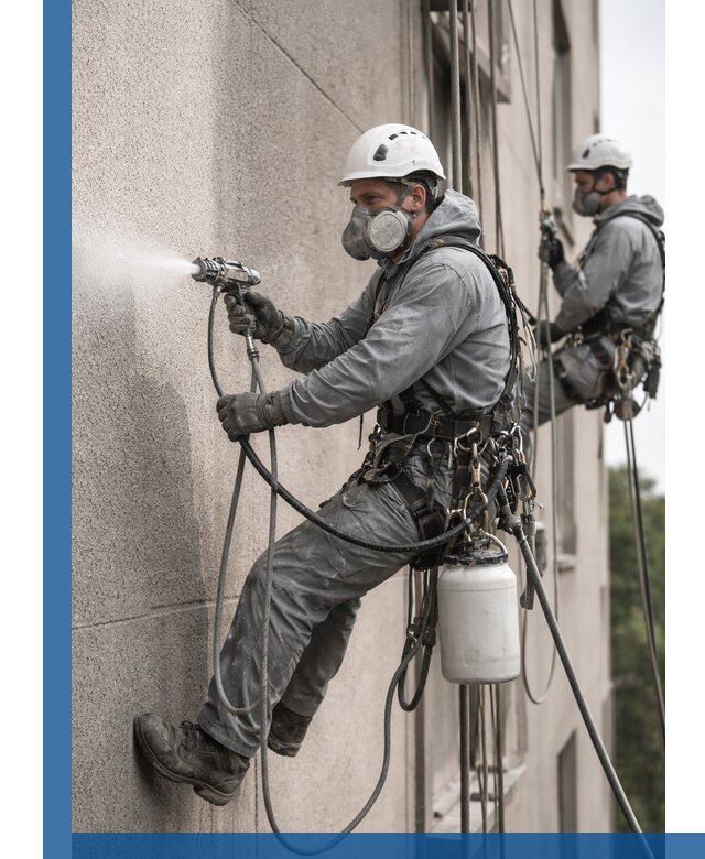 Безвоздушная покраска фасадов зданий в Нижнем Тагиле профессионально