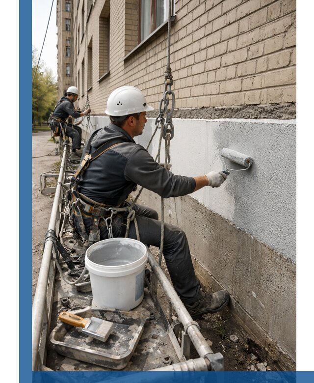Окраска цоколя здания в Нижнем Тагиле профессионально и надежно