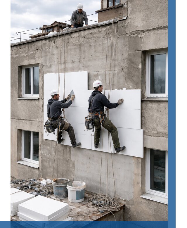 Утепление фасада пенополистиролом в Нижнем Тагиле от 1874 р. | ВЫСОТНИК-Нжн