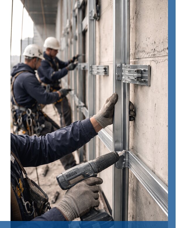 Монтаж подсистемы вентфасада в Нижнем Тагиле от 885 р. | ВЫСОТНИК-Нжн