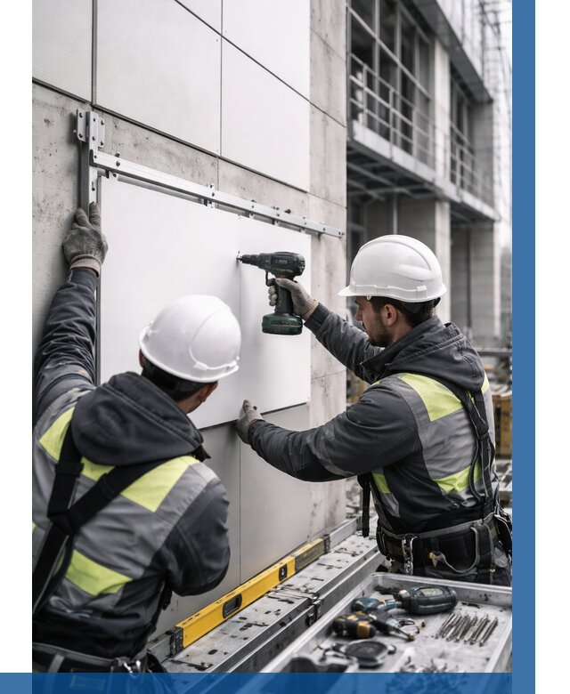 Монтаж композитных панелей фасада в Нижнем Тагиле от 2602 р. | ВЫСОТНИК-Нжн