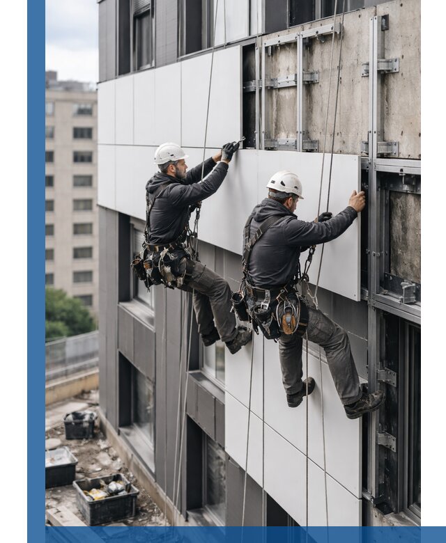 Монтаж композитных панелей фасада в Нижнем Тагиле под ключ