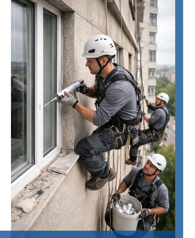 Герметизация оконных швов снаружи в Нижнем Тагиле от 1561 р. | ВЫСОТНИК-Нжн