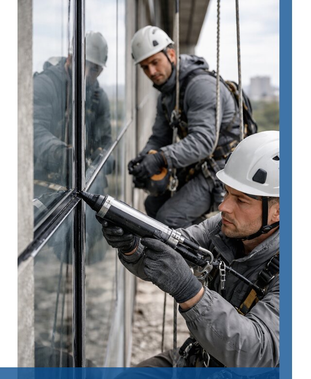 Герметизация витражных швов в Нижнем Тагиле от 677 р. | ВЫСОТНИК-Нжн