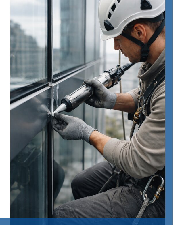 Герметизация стыков витража в Нижнем Тагиле от 1249 р. | ВЫСОТНИК-Нжн