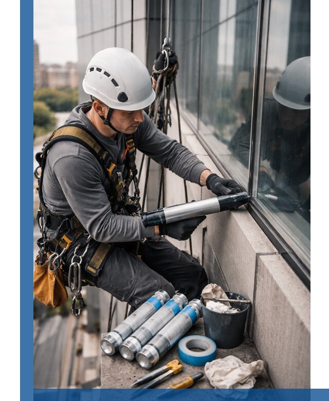 Герметизация стыков витража в Нижнем Тагиле для герметичных фасадов