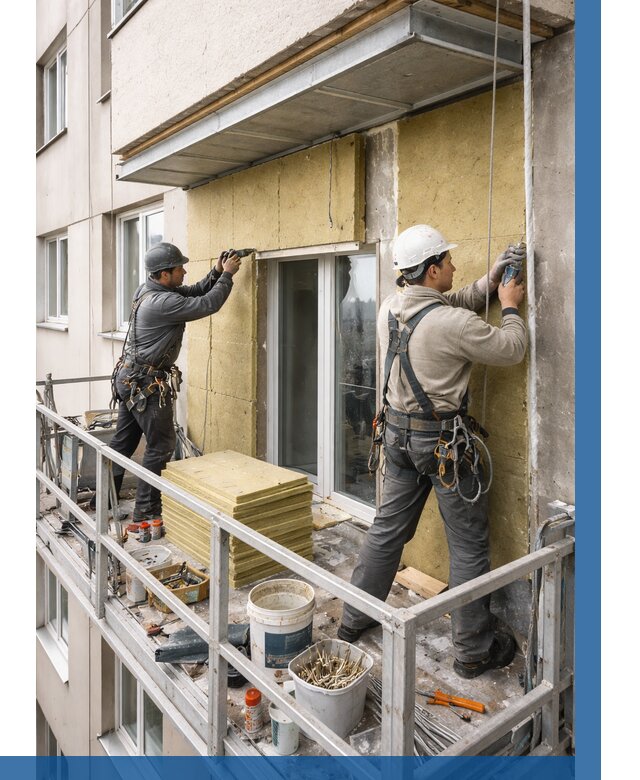 Утепление балкона снаружи в Нижнем Тагиле от 1665 р. под ключ ВЫСОТНИК-Нжн