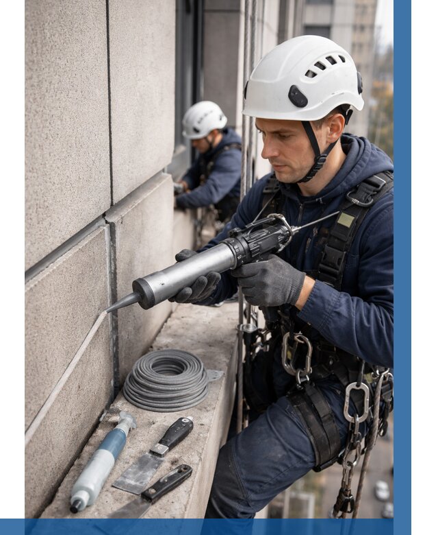 Герметизация деформационных швов фасада в Нижнем Тагиле от 729 | ВЫСОТНИК-Нжн