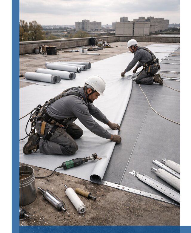 Монтаж мембранной кровли в Нижнем Тагиле для промышленных зданий