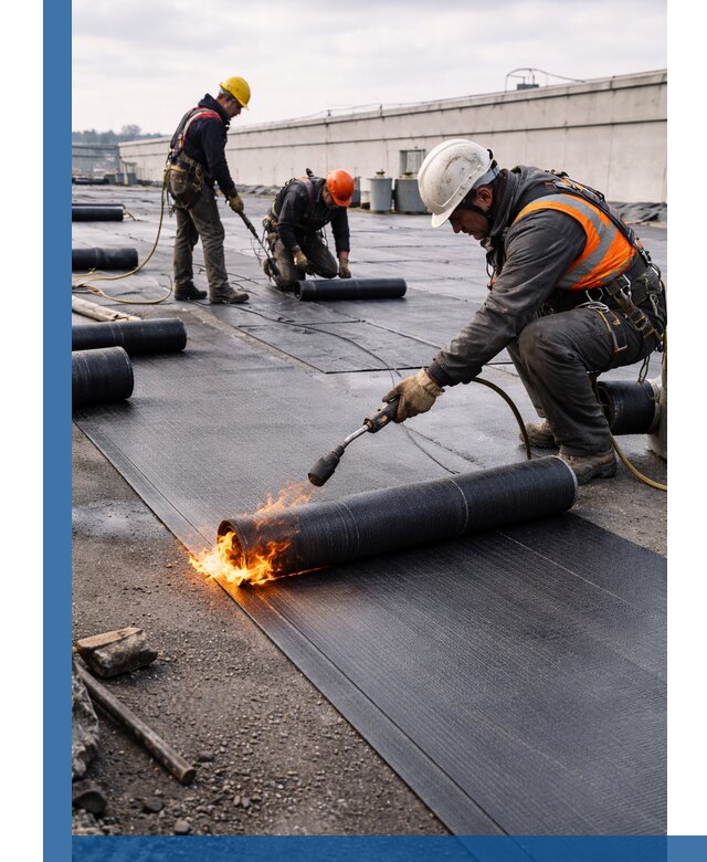 Монтаж наплавляемой кровли в Нижнем Тагиле профессионально