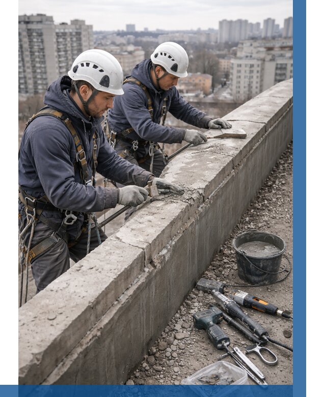 Ремонт парапета на кровле в Нижнем Тагиле от 1561 р. | ВЫСОТНИК-Нжн