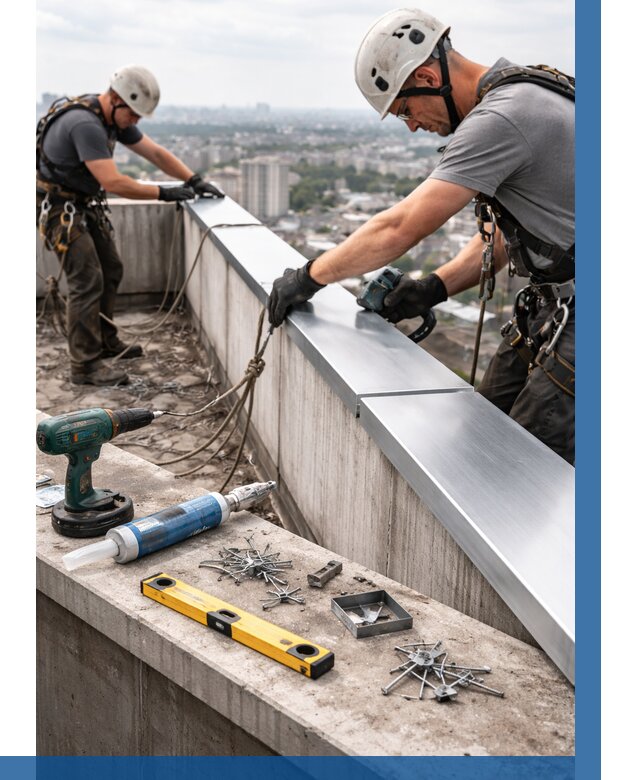 Монтаж парапетных крышек в Нижнем Тагиле от 833 р. | ВЫСОТНИК-Нжн