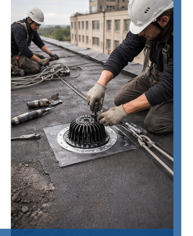 Установка водосточных воронок в Нижнем Тагиле цена от 3643 р. | ВЫСОТНИК-Нжн