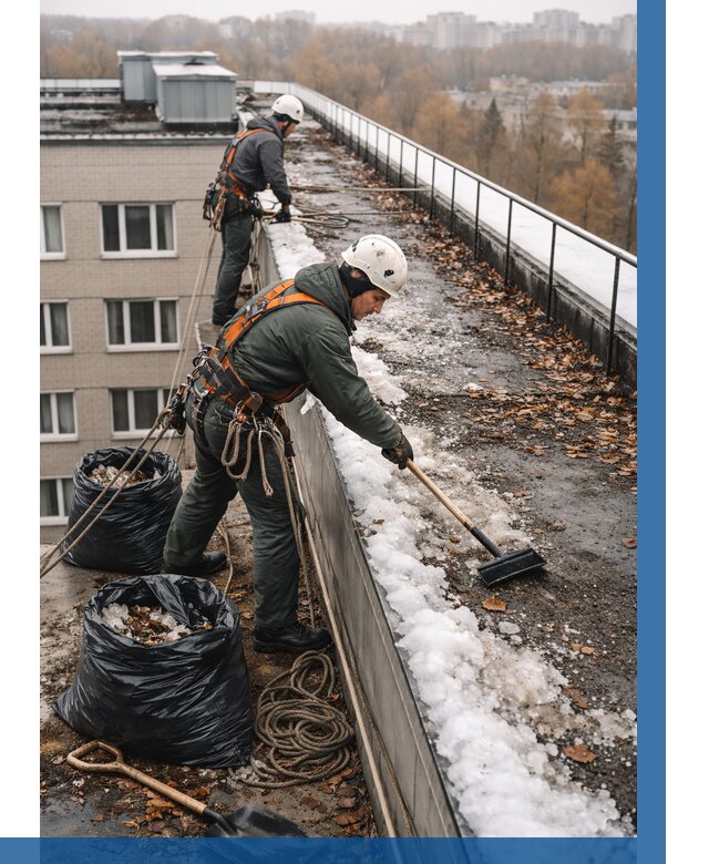 Очистка кровли по периметру в Нижнем Тагиле от 572 р. | ВЫСОТНИК-Нжн