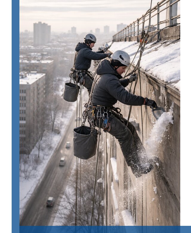Очистка карнизов от снега в Нижнем Тагиле профессионально и безопасно