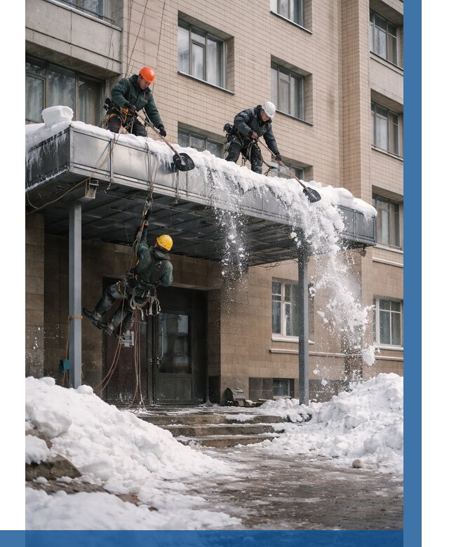 Очистка козырьков от снега в Нижнем Тагиле от 3643 р. | ВЫСОТНИК-Нжн