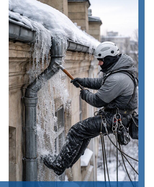 Очистка водостоков от льда в Нижнем Тагиле от 3643 р. | ВЫСОТНИК-Нжн