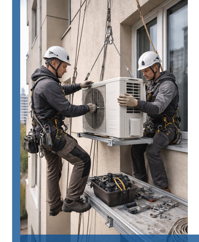 Перенос внешнего блока кондиционера в Нижнем Тагиле с монтажом и крепежом