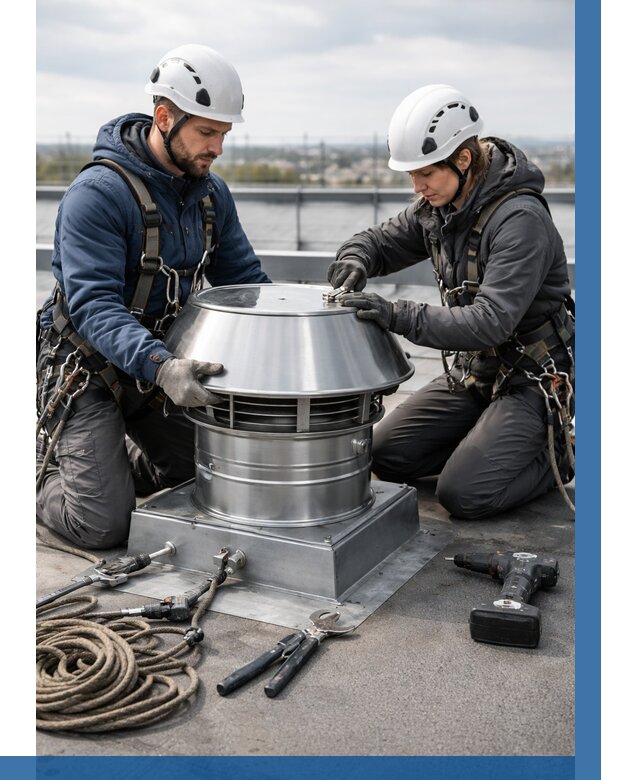 Установка дефлекторов на кровле в Нижнем Тагиле от 4684 р. | ВЫСОТНИК-Нжн