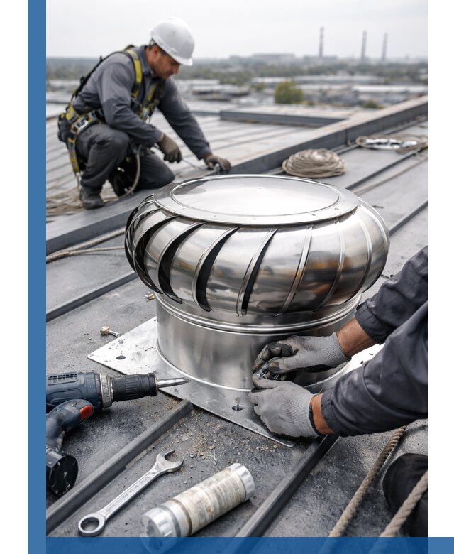 Установка дефлекторов на кровле в Нижнем Тагиле профессионально