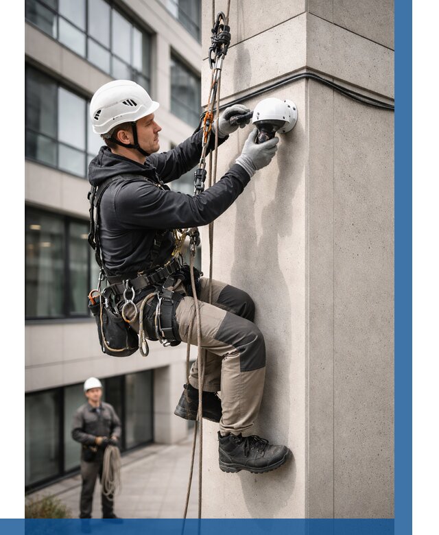 Монтаж камер видеонаблюдения на фасаде в Нижнем Тагиле от 8848 р.-ВЫСОТНИК-Нжн