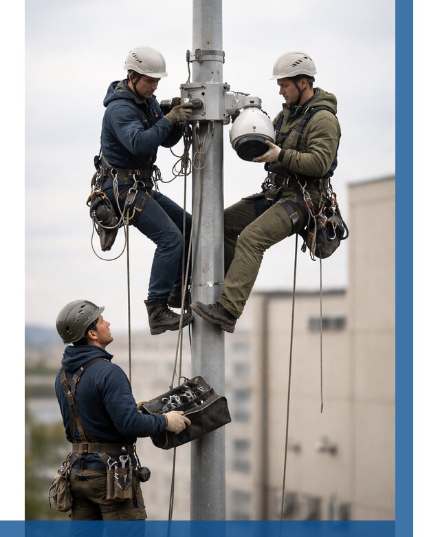 Установка видеокамер на мачте в Нижнем Тагиле от 8848 р. | ВЫСОТНИК-Нжн