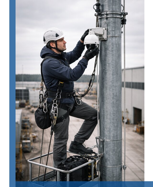 Профессиональная установка видеокамер на мачте в Нижнем Тагиле