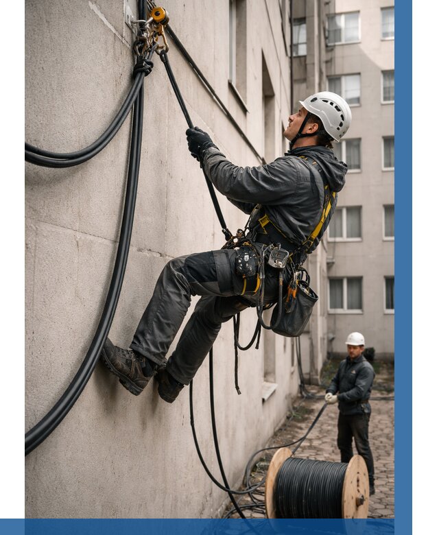 Протяжка кабеля питания на высоте в Нижнем Тагиле от 468 р. | ВЫСОТНИК-Нжн