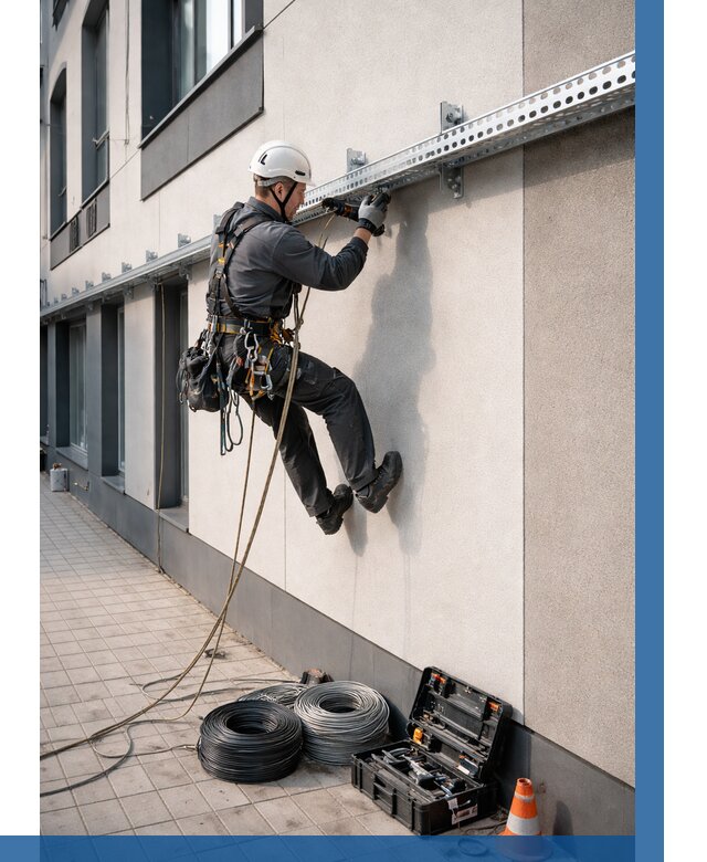 Монтаж кабельных лотков на фасаде в Нижнем Тагиле от 1249 р. | ВЫСОТНИК-Нжн