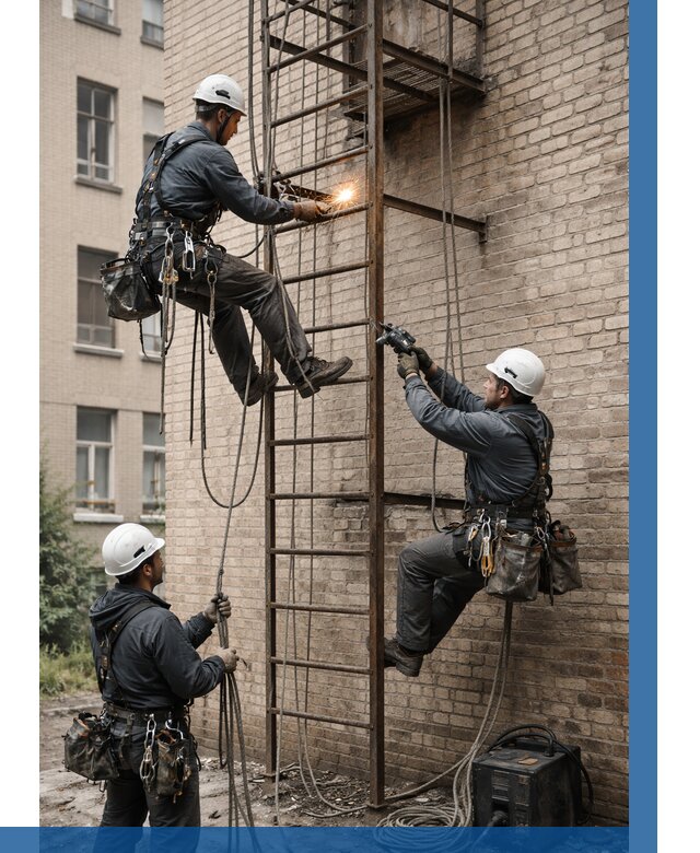 Ремонт пожарной лестницы в Нижнем Тагиле от 7807 р. | ВЫСОТНИК-Нжн