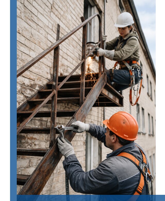 Ремонт и восстановление пожарных лестниц с выездом в Нижнем Тагиле