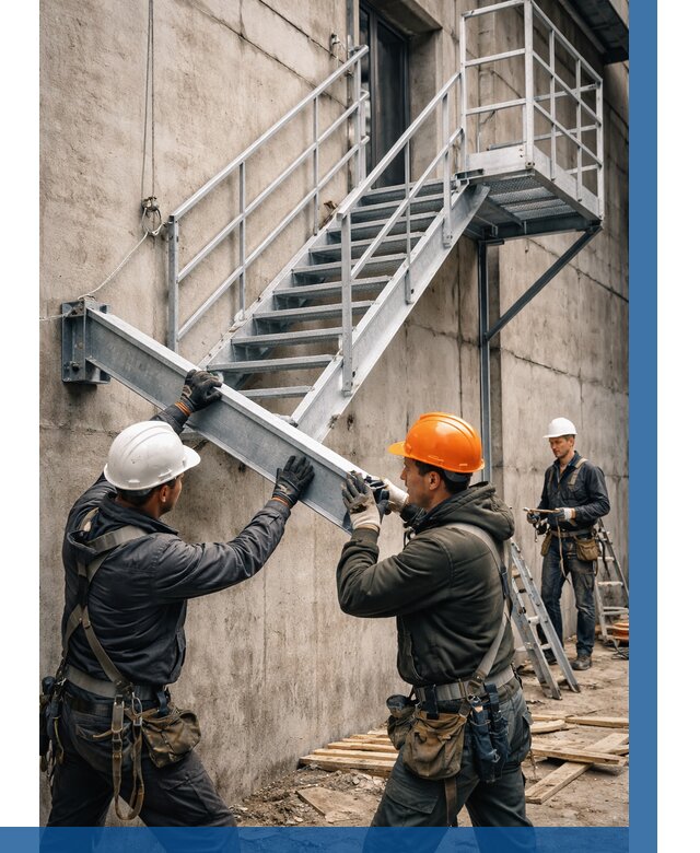 Монтаж металлических лестниц в Нижнем Тагиле от 15614 р. | ВЫСОТНИК-Нжн