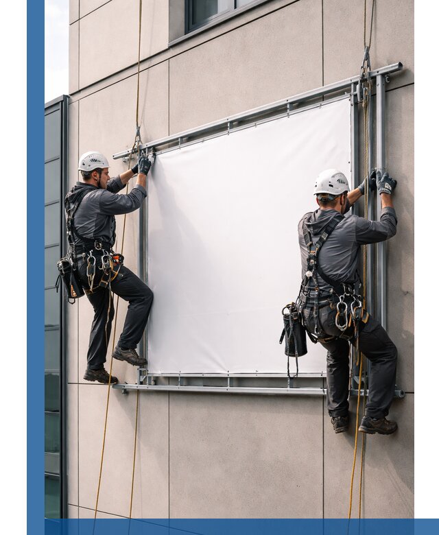 Монтаж наружной рекламной вывески в Нижнем Тагиле под ключ