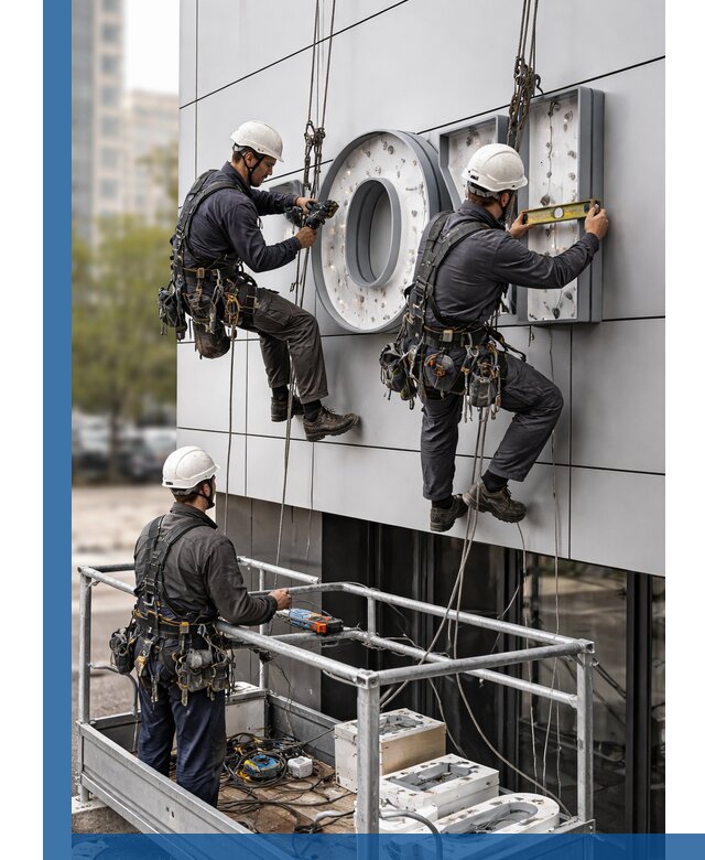 Профессиональный монтаж световых букв в Нижнем Тагиле под ключ