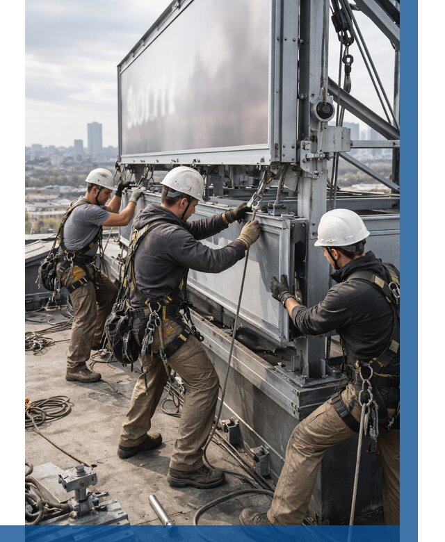 Монтаж крышной рекламной конструкции в Нижнем Тагиле от 62454 р.|ВЫСОТНИК-Нжн