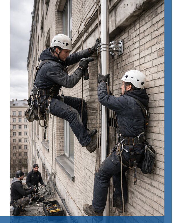 Монтаж флагштока на здании в Нижнем Тагиле от 6766 р. | ВЫСОТНИК-Нжн