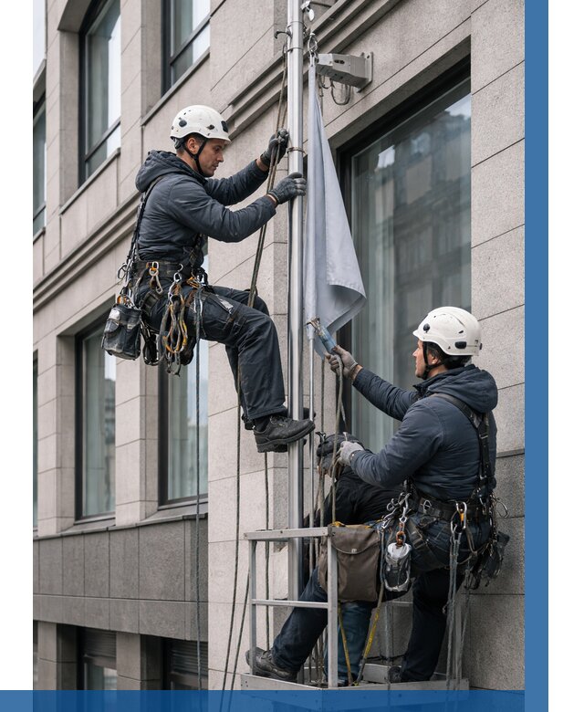 Установка флагов на фасаде в Нижнем Тагиле от 4684 р. | ВЫСОТНИК-Нжн