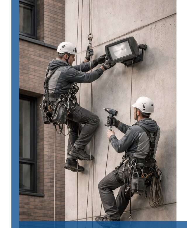 Профессиональный монтаж фасадных прожекторов в Нижнем Тагиле под ключ