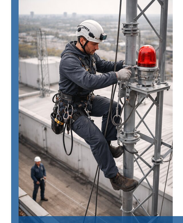 Монтаж заградительных огней и обслуживание объектов в Нижнем Тагиле