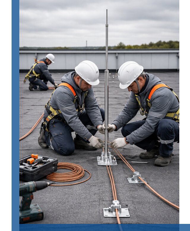 Монтаж молниезащиты на кровле в Нижнем Тагиле под ключ с гарантией