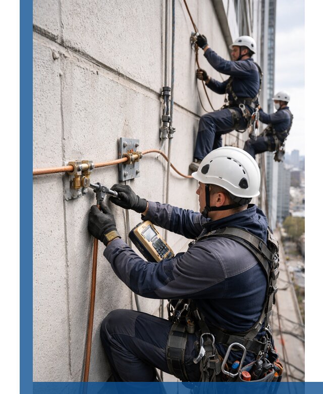 Монтаж системы заземления здания и молниезащиты в Нижнем Тагиле